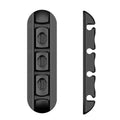 Black soft plastic magnetic charging base stand cable organiser for desktop use.