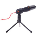 Black wired PC microphone with clip holder and 1.85m cable for chatting singing karaoke