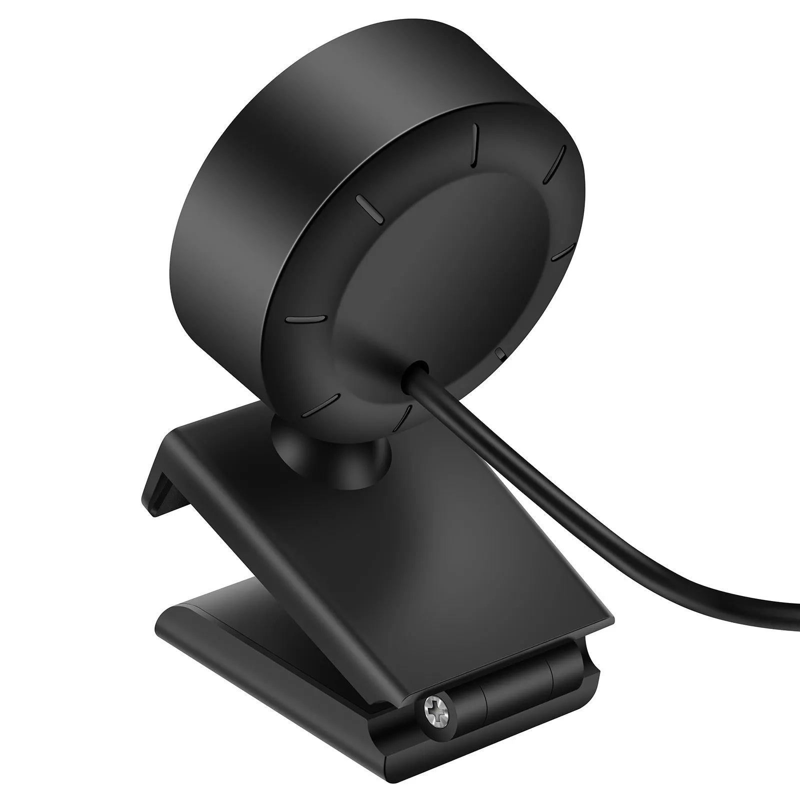 USB webcam with adjustable LED fill lights around lens and built-in microphone
