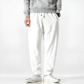 Men's cotton harem pants in slim fit drop crotch style, plain colour, drawstring waist