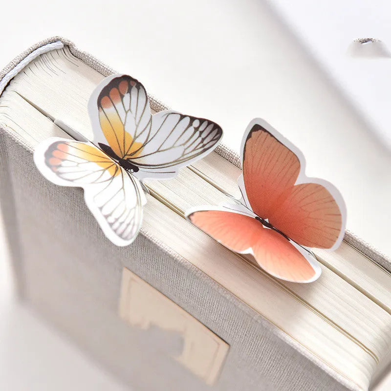 Fun Dream butterfly paper bookmark with Japanese Korean cute design, 13.5 cm by 5.5 cm.