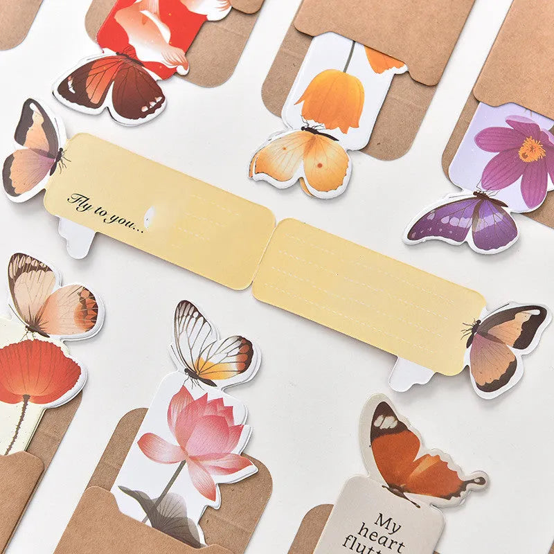 Fun Dream butterfly paper bookmark with Japanese Korean cute design, 13.5 cm by 5.5 cm.