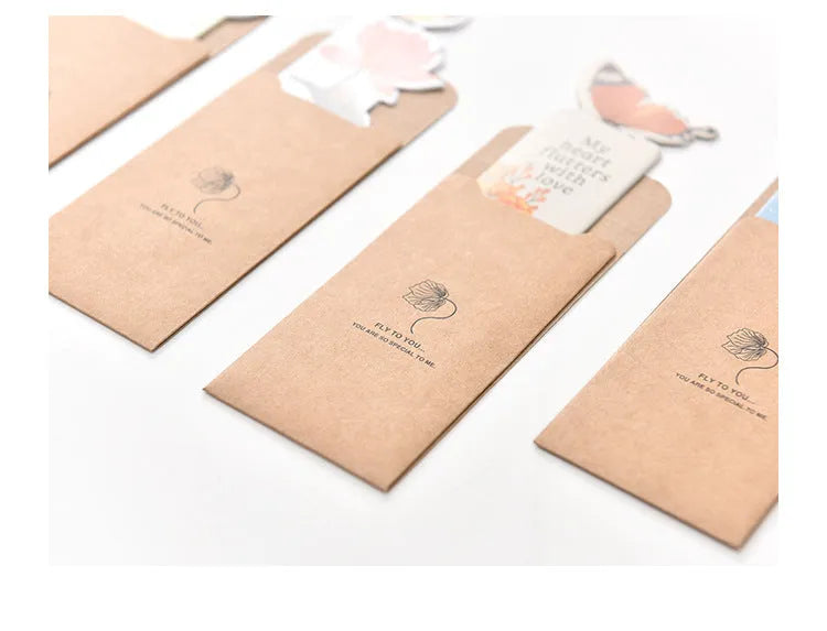 Fun Dream butterfly paper bookmark with Japanese Korean cute design, 13.5 cm by 5.5 cm.