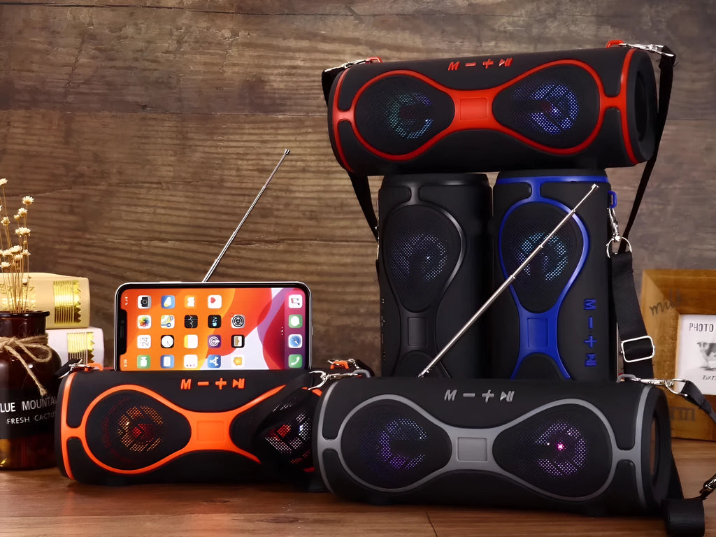 Lantern-shaped multifunctional Bluetooth speaker with carrying strap and integrated mobile phone stand