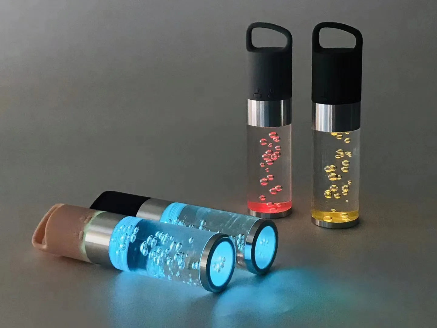 Portable Bluetooth speaker with colourful crystal light in pink colour with carrying handle