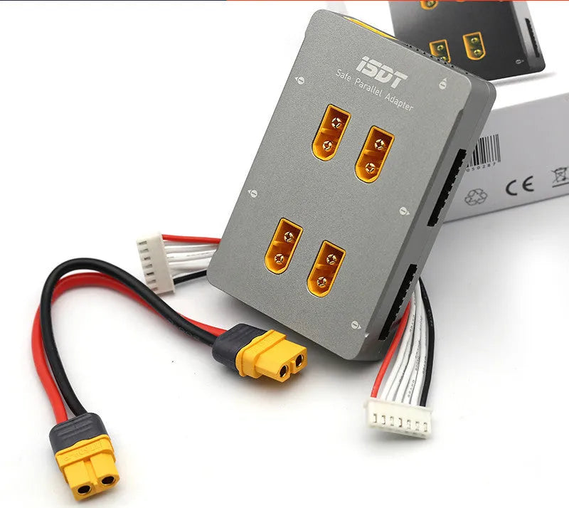 Grey Astor parallel charging board for drone batteries with colour-coded ports