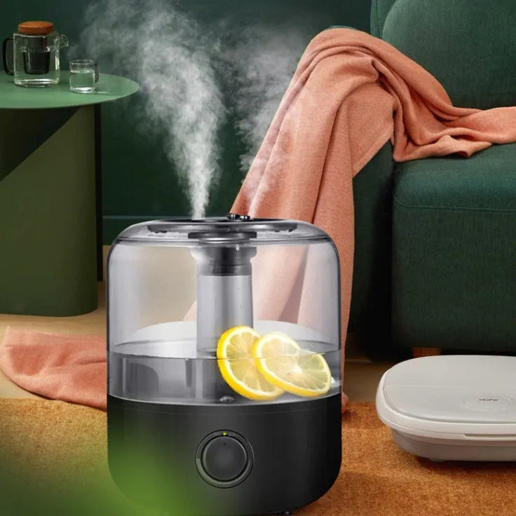White or black mechanical control humidifier with 3L tank for quiet bedroom use