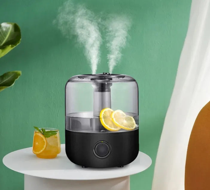 White or black mechanical control humidifier with 3L tank for quiet bedroom use
