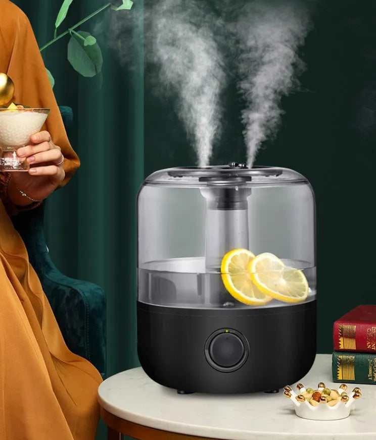 White or black mechanical control humidifier with 3L tank for quiet bedroom use