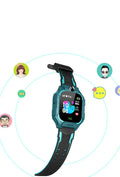 Green Z6 Q19 children's GPS smartwatch with 1.44-inch touch screen on a wrist.