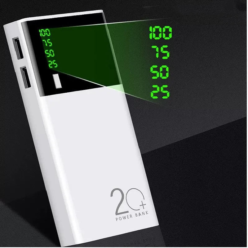 Black rice 20000mAh power bank portable charger with compact 135x60x20mm size