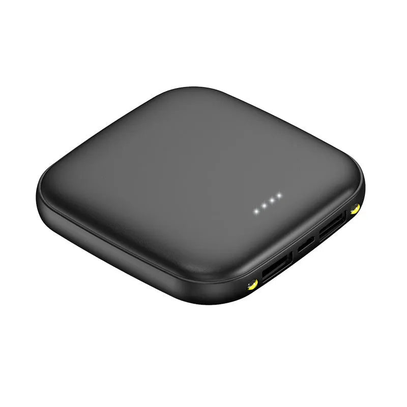 Compact 20000mAh mini power bank portable charger with LED flashlight in multiple colours