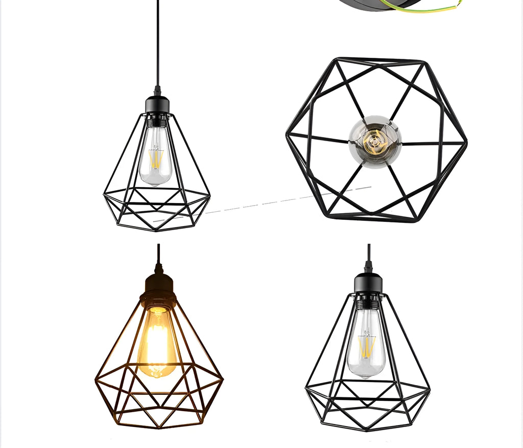 Black iron LED chandelier with modern design for living room ceiling mounting
