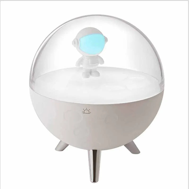 USB cartoon night light LED lamp in blue or white plastic with button switch for bedroom desk use