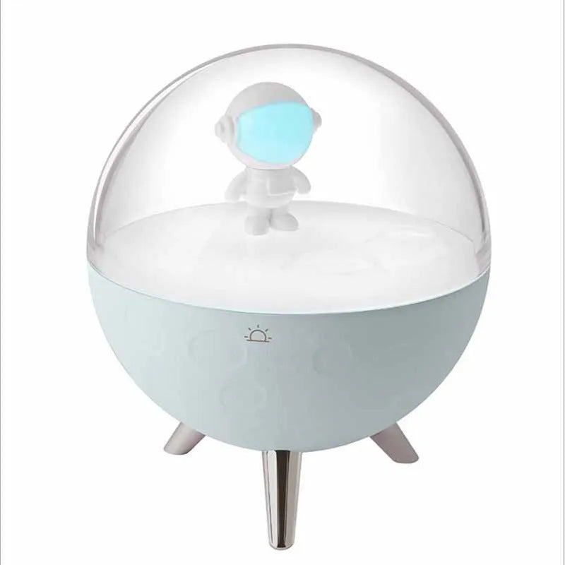 USB cartoon night light LED lamp in blue or white plastic with button switch for bedroom desk use