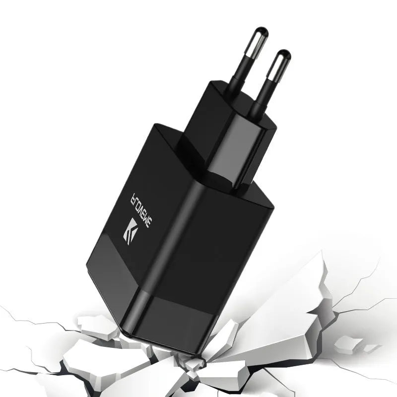 Black and white European American standard USB travel fast charger for mobile phones