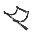 Black adjustable indoor pull-up bar with steel construction mounted on wall