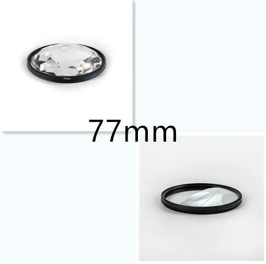 77mm split focus half moon mirror camera filter with microfibre cloth and shockproof storage bag