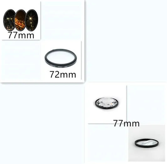 77mm split focus half moon mirror camera filter with microfibre cloth and shockproof storage bag