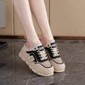 Women's black mesh half slippers with round toe and height increasing insole on rubber sole