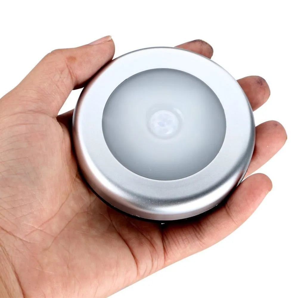 Silver wireless motion sensor night light with square 80mm PC plastic shade