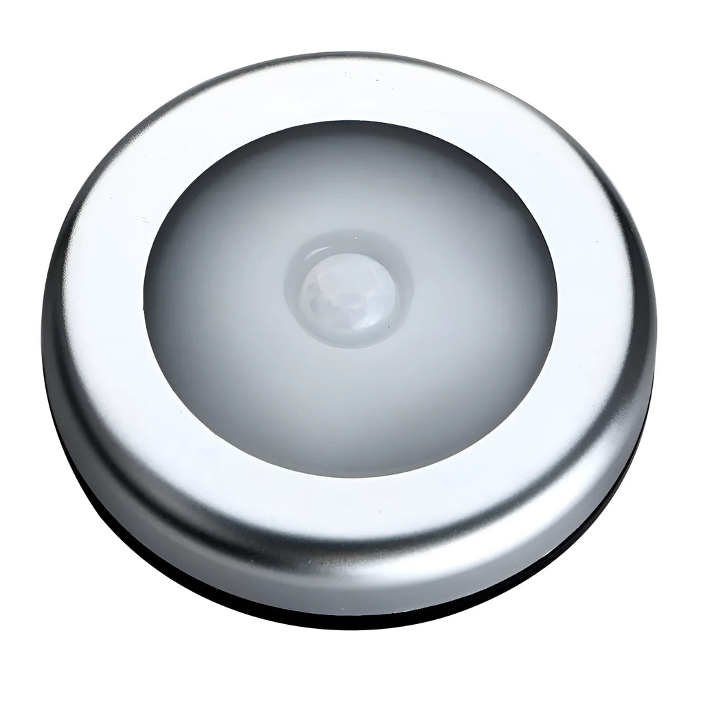 Silver wireless motion sensor night light with square 80mm PC plastic shade
