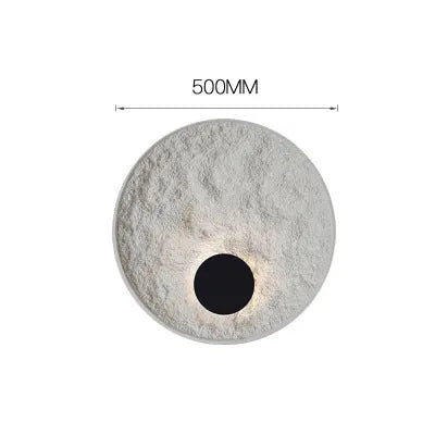 White iron wall lamp in modern simple style, showing 300mm and 500mm size options