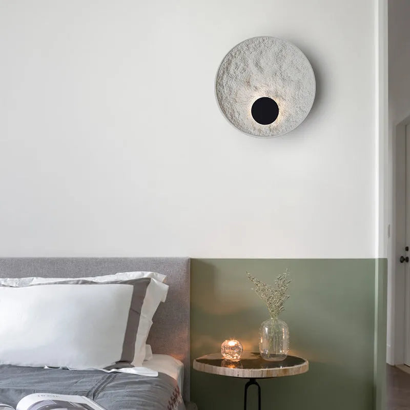 White iron wall lamp in modern simple style, showing 300mm and 500mm size options