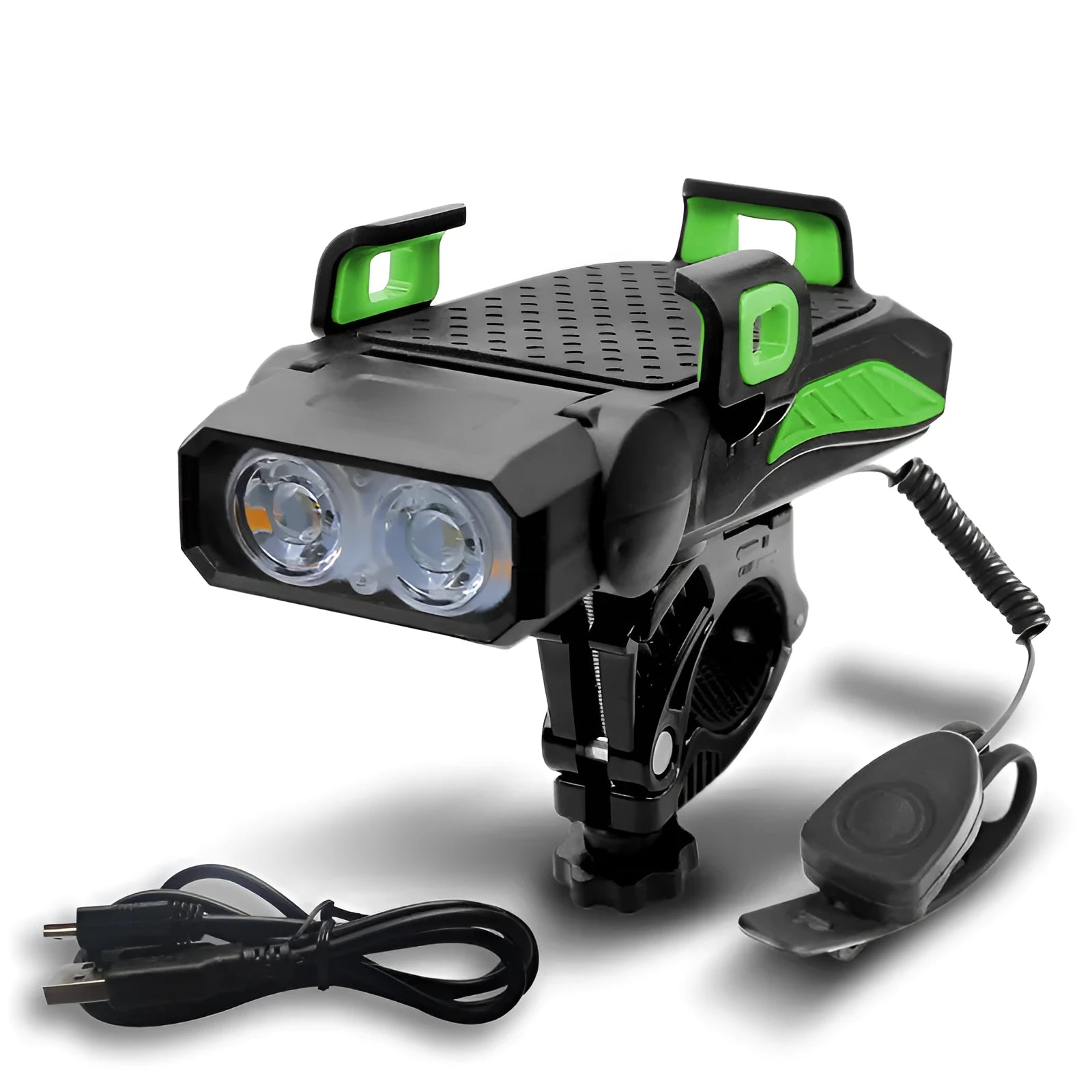 Rechargeable bicycle light in multiple colours with single or double LED lamp options