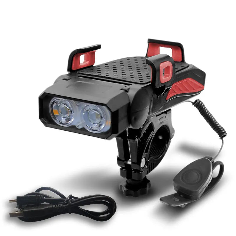 Rechargeable bicycle light in multiple colours with single or double LED lamp options