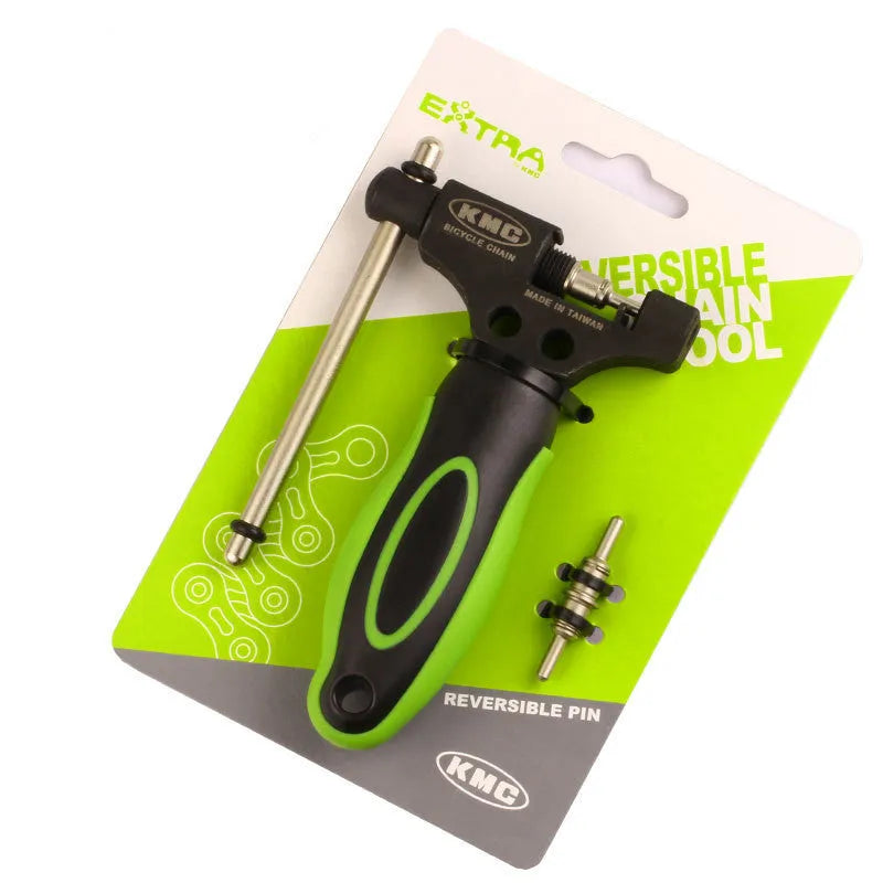 Green steel bicycle chain tool with double shaft mechanism for chain type 0