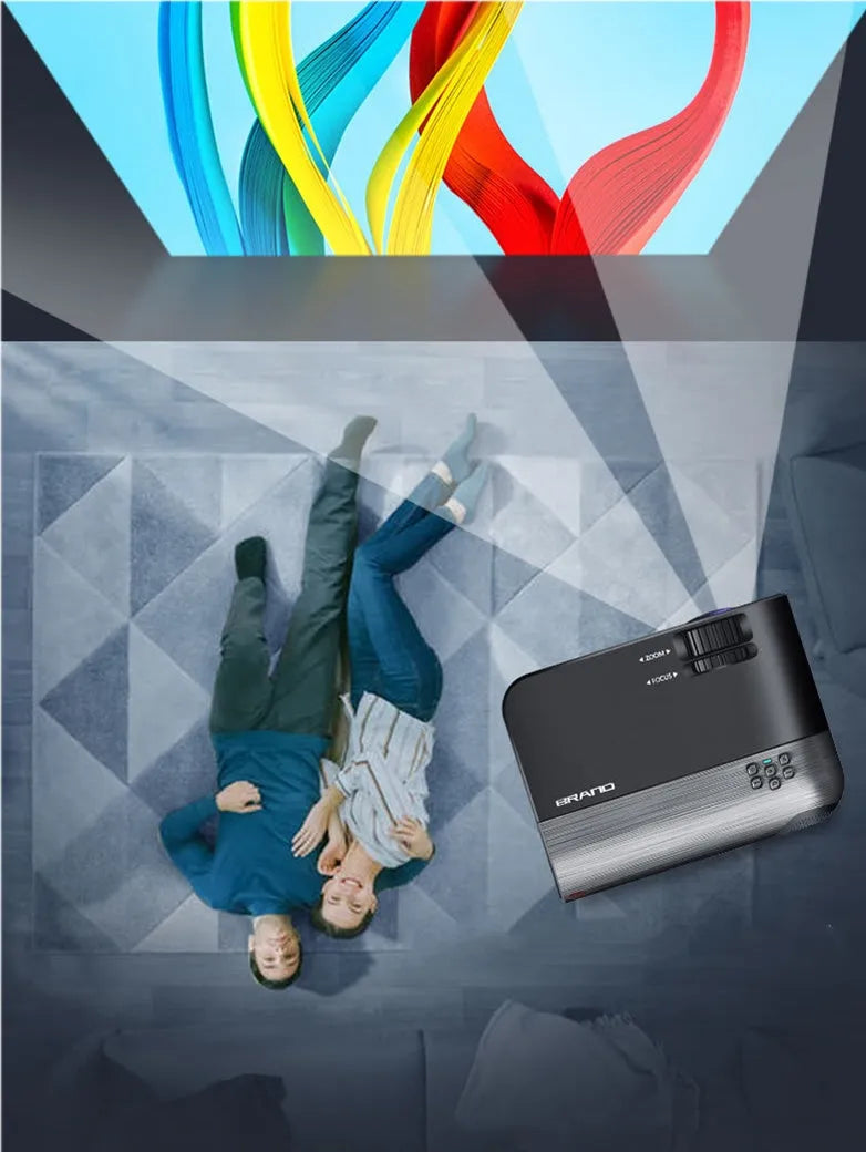 Portable Android WiFi projector with 8K lens and AI voice control