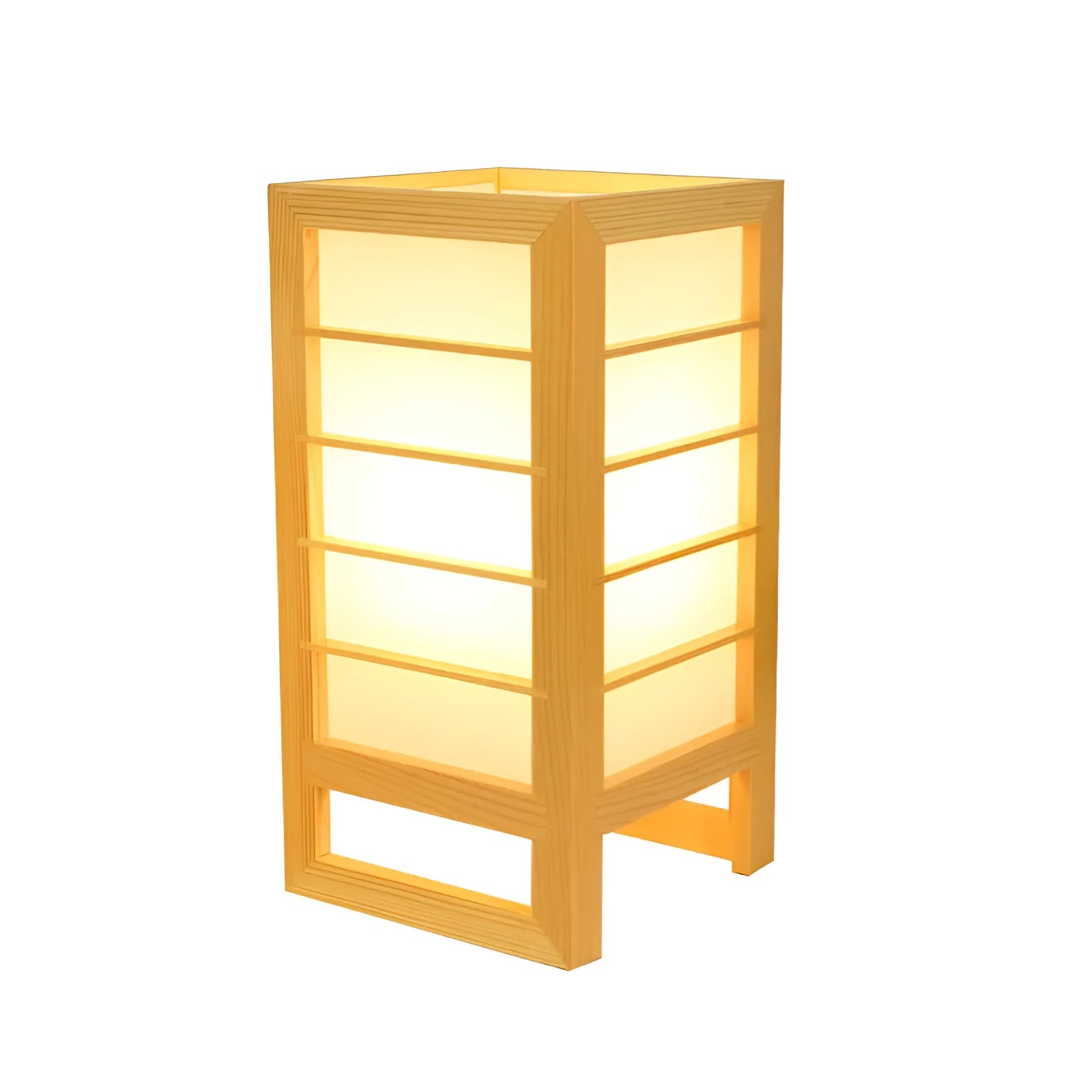Solid wood Korean style bedside lamp with bamboo wood lamp holder