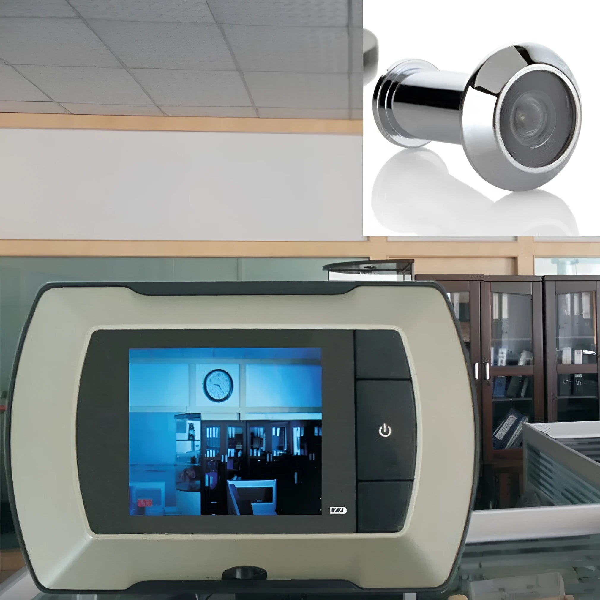 LCD wireless digital door peephole with indoor monitor and outdoor camera unit