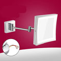 Stainless steel folding bathroom makeup mirror with 8.5-inch silver reflective surface