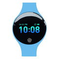 Smart watch with vibrating alarm, Bluetooth, and pedometer on wrist showing 0.66-inch screen