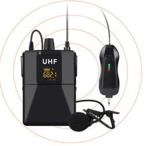 Little Bee X3 black wireless lavalier microphone with clip and 1.2 metre cable