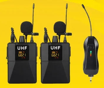 Little Bee X3 black wireless lavalier microphone with clip and 1.2 metre cable