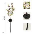 Solar-powered cherry blossom firework string lights with ground spike for outdoor garden decoration