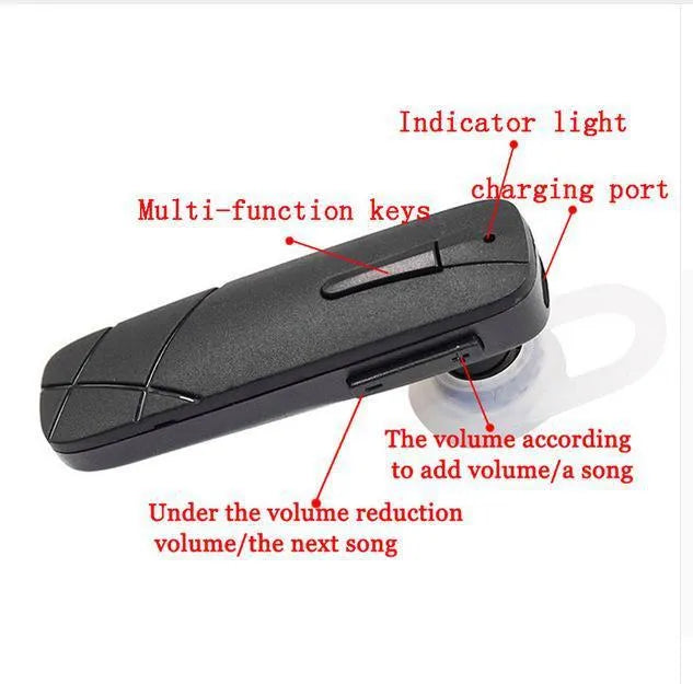Black Bluetooth V4.1 wireless stereo headset with earplug design