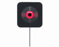 Wall-mounted CD DVD MP3 player in ABS plastic housing with display and remote control.