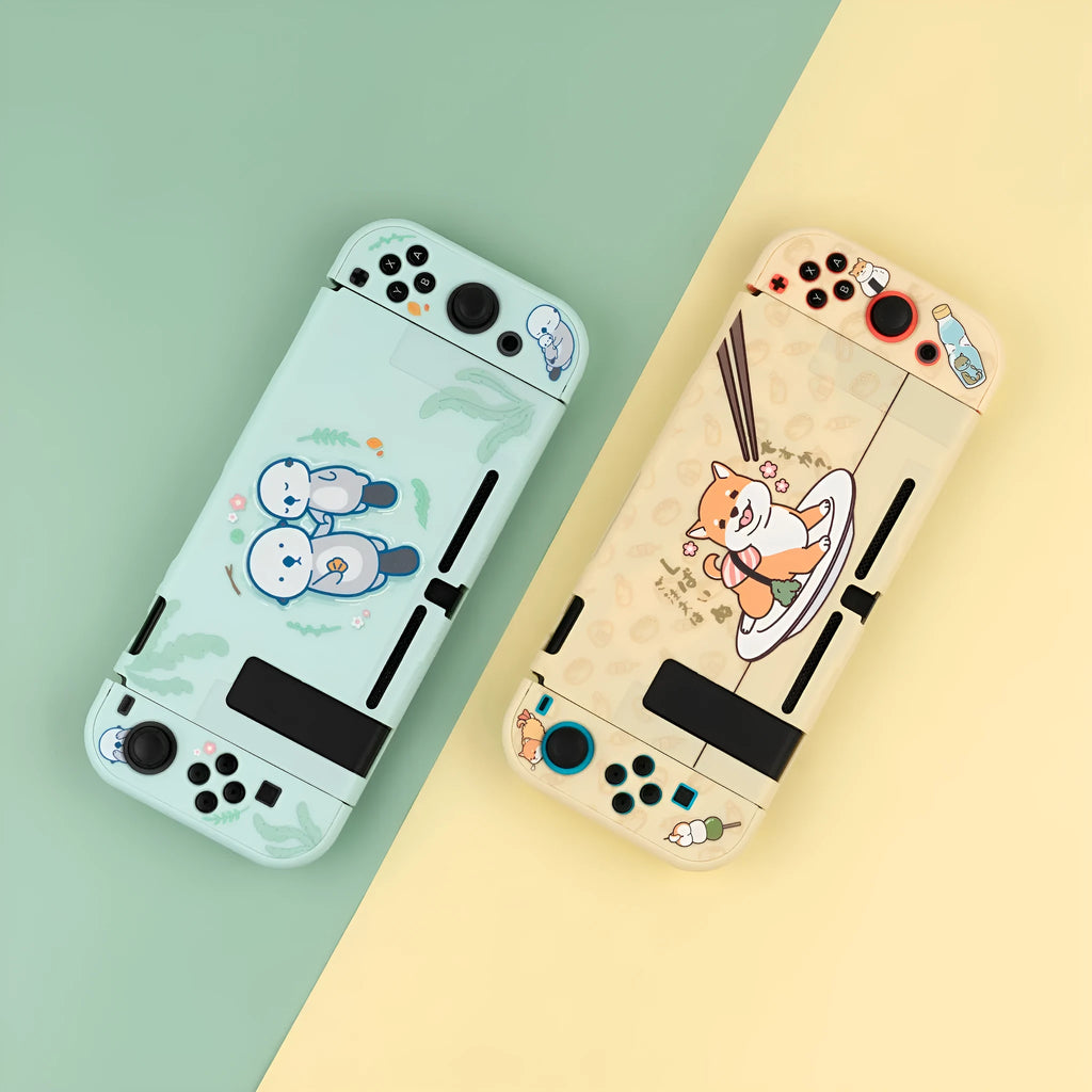 Sea Otter silicone protective case with back grip housing for Nintendo Switch Lite controller