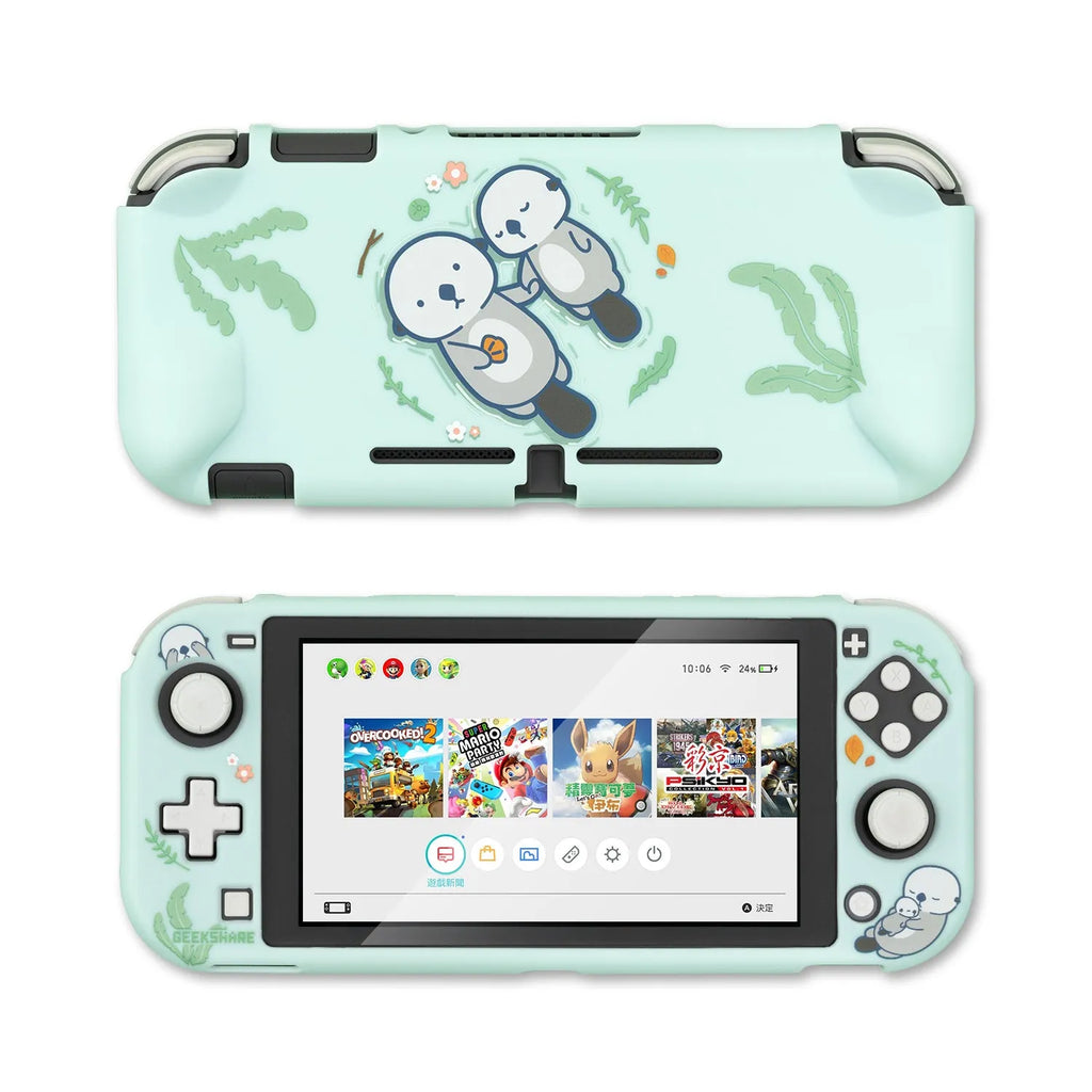 Sea Otter silicone protective case with back grip housing for Nintendo Switch Lite controller
