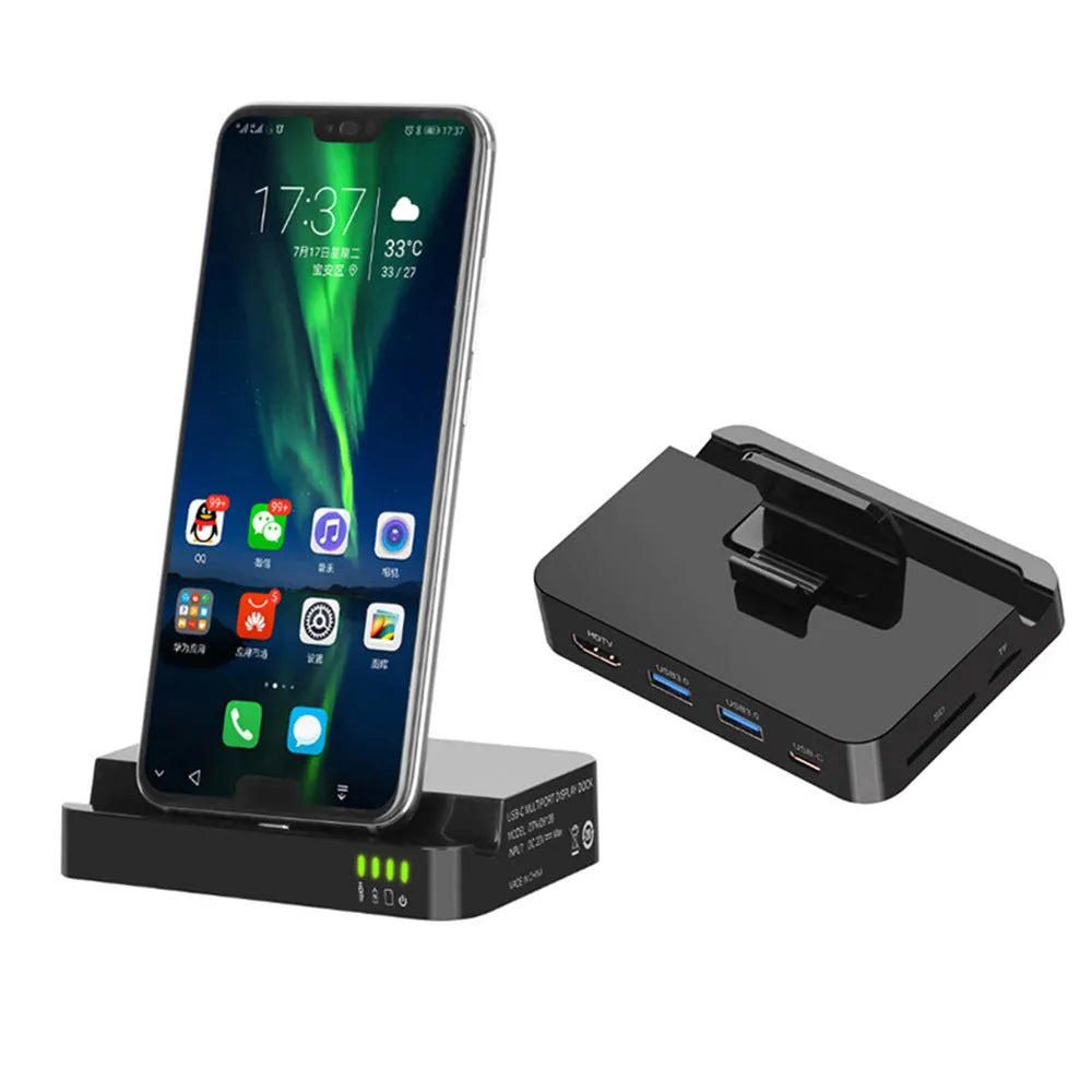 Black USB Type-C to HDMI converter for mobile phones with 5Gbps transmission