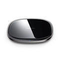 15W wireless charger with zinc alloy body and glass top in black or white