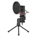 Black wired USB live broadcast microphone for game anchors and streaming.