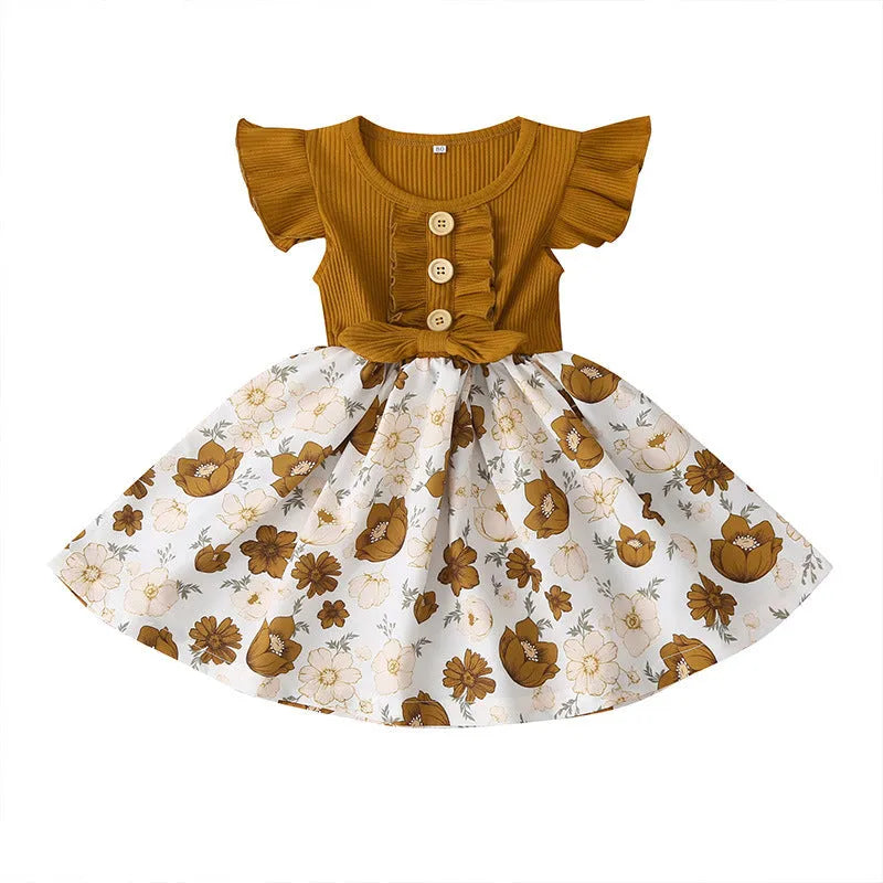 Sleeveless summer dress for toddler and young girls in one of six colours.