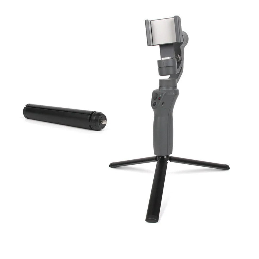 Black aluminium mobile phone tripod and handheld stabiliser compatible with iPhones