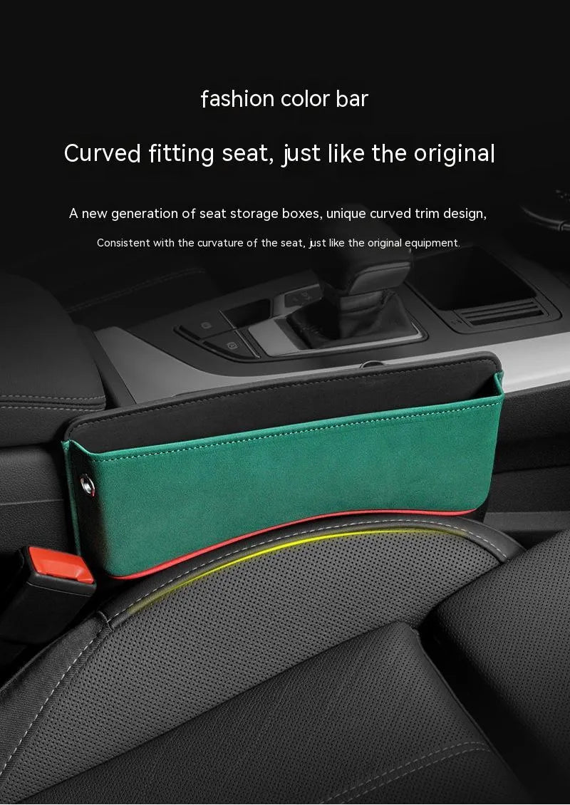 Leather car seat storage box in suede finish with waterproof and pressure-resistant features