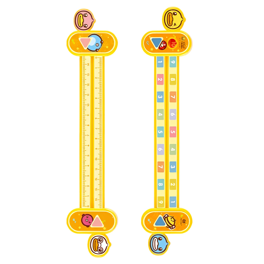 Yellow plastic children's digital decomposition ruler for maths learning, 24.5cm long